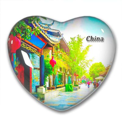 China Kuanzhai Alley Fridge Magnets Sticker Kitchen Refrigerator Decoration Magnet Gift Heart Shape