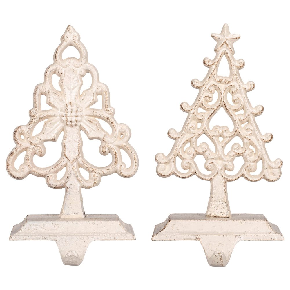 Cast Iron Ornate Tree Stocking Hanger 2 Asst