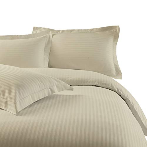 All Star Linen Ultra Soft & Luxury Cotton 800 Thread Count Oversized King Plus Stripe Duvet Cover Set 1 Piece Light Grey Stripe Comforter Cover Oversized King Plus-128"x120"