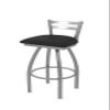 411 Jackie Low Back Stainless Steel 25" Swivel Counter Stool with Black Vinyl Seat view 1