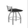 411 Jackie Low Back Stainless Steel 25" Swivel Counter Stool with Black Vinyl Seat view 2