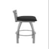 411 Jackie Low Back Stainless Steel 25" Swivel Counter Stool with Black Vinyl Seat view 4