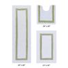 Better Trends 100% Cotton Hotel Collection Bath Mats Set, White & Sage Mats - Tufted, Reversible & Absorbent & Machine Washable 3 Piece Bathroom Rug Set, Toilet Base, Runner for Tub, Shower view 3