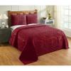 Better Trends Chenille Bedspreads Full/Double Size, Deep Red 100% Cotton Chenille Medallion Design Tufted Bedding Coverlet Soft Lightweight, 96"x110" with 2 Sham, 3 Pieces Set Trevor Collection view 1