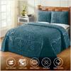 Better Trends Chenille Bedspreads Twin Size, Deep Teal 100% Cotton Chenille Medallion Design Tufted Bedding Coverlet Soft Lightweight, 96"x110" with 1 PC Sham 2 Pieces Set Trevor Collection view 2