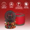 HOLDN STORAGE Premium Christmas Light Storage Bag  Heavy Duty Tear Proof 600D/Inside PVC Material with Reinforced Handles - 3 Reels Stores up to 375 Ft of Mini Tree Lights & Extension Cords Red view 2