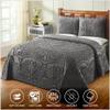 Better Trends Chenille Bedspreads Full/Double Size, Charcoal Gray 100% Cotton Chenille Medallion Design Tufted Bedding Coverlet Soft Lightweight, 96"x110" with 2 Sham, 3 Pieces Set Trevor Collection view 2