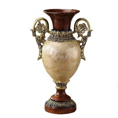 Elegant Large Flower Vases Table Centerpiece for Kitchen Dining Living Room Home Decor, European RetroTall Big Resin Flowers Chinese Vases for Bedroom Decorations, Christmas Wedding Gift 16in9.4in