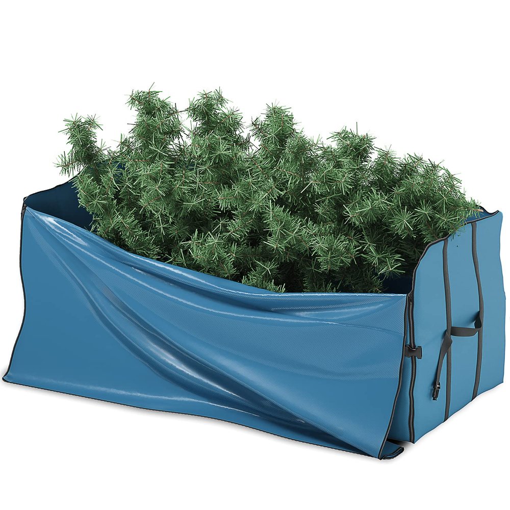 Hearth & Harbor Christmas Tree Storage Bag 9' Waterproof Christmas Tree Storage Box Made of 600d Oxford Material Christmas Tree Bag With Handles & Special Wide Opening, Blue