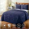 Better Trends Chenille Bedspreads Full/Double Size, Navy Blue 100% Cotton Chenille Medallion Design Tufted Bedding Coverlet Soft Lightweight, 96"x110" with 2 Sham, 3 Pieces Set Trevor Collection view 2