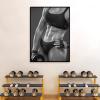 REYTOL Gym Motivational Posters Sexy Woman Dumbbell Workout Black and White Canvas Wall Art Gym Strong Muscle Girl Wall Picture Inspirational DecorNo Frame view 2
