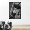 REYTOL Gym Motivational Posters Sexy Woman Dumbbell Workout Black and White Canvas Wall Art Gym Strong Muscle Girl Wall Picture Inspirational DecorNo Frame view 3