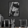 REYTOL Gym Motivational Posters Sexy Woman Dumbbell Workout Black and White Canvas Wall Art Gym Strong Muscle Girl Wall Picture Inspirational DecorNo Frame view 4