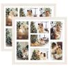 Golden State Art, Set of 2, 13.7x15.7 Distressed White Wood Collage Frame - White Mat - Displays Seven 4x6 Photos - Real Glass, Sawtooth Hanger, Swivel Tabs - Wall Mounting, Landscape, Portrait view 1