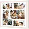 Golden State Art, Set of 2, 13.7x15.7 Distressed White Wood Collage Frame - White Mat - Displays Seven 4x6 Photos - Real Glass, Sawtooth Hanger, Swivel Tabs - Wall Mounting, Landscape, Portrait view 2