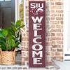 KH Sports Fan Southern Illinois Salukis Welcome Porch Leaner, 11x46 Inches, Salukis Outdoor Welcome Sign; Display Your Team Spirit with This Southern Illinois Salukis Plaque view 2