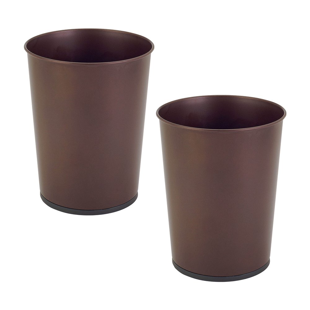 Bath Bliss 5 Liter Small Wastebasket | Round Open Top | Trash Can | Bathroom | Bedroom | Kitchen | Office | Dorm | Disposal Waste Bin | Garbage | Metal | Oil Rubbed Bronze