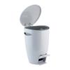 Bath Bliss 5L Contour Step Pedal Waste Bin | Dimensions: 7.9" x 7.9" x 11.8" | Holds 5 Liters | Step Pedal | Contemporary | Small Wastebasket | Great for Bathroom | Offices | Dorms | White view 3