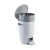 Bath Bliss 5L Contour Step Pedal Waste Bin | Dimensions: 7.9" x 7.9" x 11.8" | Holds 5 Liters | Step Pedal | Contemporary | Small Wastebasket | Great for Bathroom | Offices | Dorms | White view 4