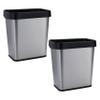 Bath Bliss 2 Pack 8L Stainless Steel Waste Bin | Dimensions: 9.84" x 6.69" x 10.63" | 8 Liter | Sliver | Space Saver | Open Top | Home Dcor view 1