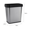 Bath Bliss 2 Pack 8L Stainless Steel Waste Bin | Dimensions: 9.84" x 6.69" x 10.63" | 8 Liter | Sliver | Space Saver | Open Top | Home Dcor view 4