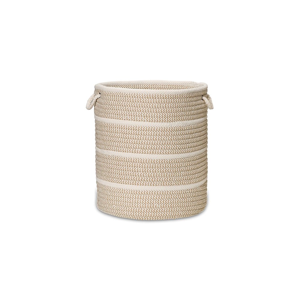 Colonial Mills Modern Woven Braided Hamper, 17"x17"x22", Sand