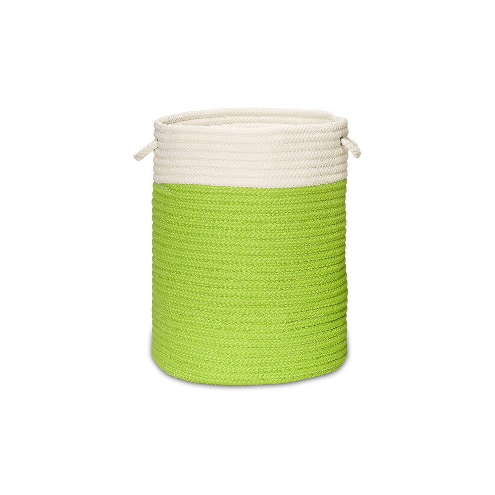 Colonial Mills Nicholas 2-Tone Braided Hamper, 17"x17"x22", Green