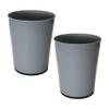 Bath Bliss 5 Liter Small Wastebasket | 2 Pack | Round Open Top | Trash Can | Bathroom | Bedroom | Kitchen | Office | Dorm | Disposal Waste Bin | Garbage | Grey view 1