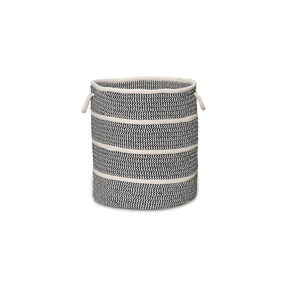 Colonial Mills Modern Woven Braided Hamper, 17"x17"x22", Black