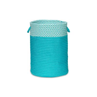 Colonial Mills Splash in-Outdoor Braided Hamper, 17"x17"x22", Aqua