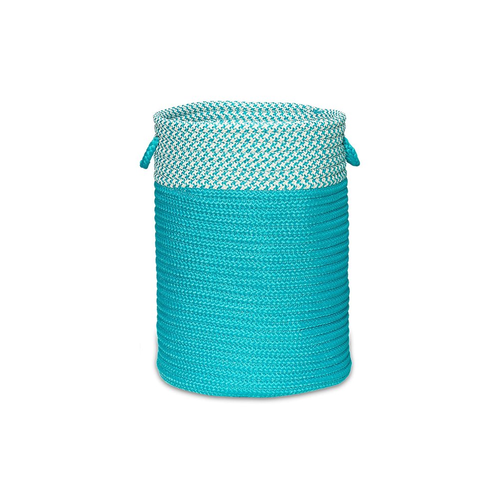 Colonial Mills Splash in-Outdoor Braided Hamper, 17"x17"x22", Aqua