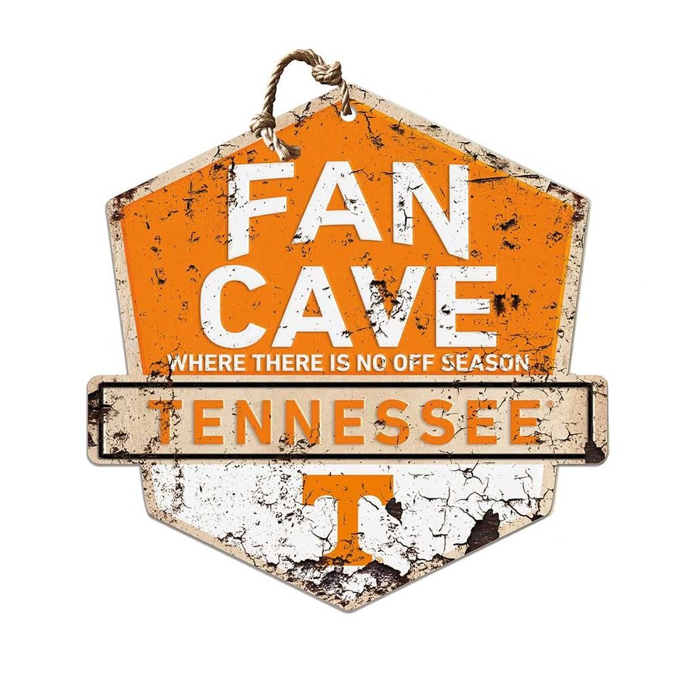 KH Sports Fan Tennessee Volunteers Fan Cave Badge Sign, 20x20 Inches, Volunteers Decor for Dorm Room, Bedroom, Fan Cave, Living Room; Display Your Team Spirit with This Unique Tennessee Volunteers Wall Art