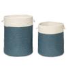 Colonial Mills Nicholas 2-Tone Braided Hamper, 15"x15"x18", Blue view 3