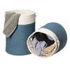 Colonial Mills Nicholas 2-Tone Braided Hamper, 15"x15"x18", Blue view 4