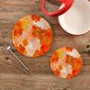 ALAZA Corn Poppy Orange Flower Trivets for Hot Dishes 2 Pcs,Hot Pad for Kitchen,Trivets for Hot Pots and Pans,Large Coasters Cotton Mat Cooking Potholder Set view 2