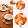 ALAZA Corn Poppy Orange Flower Trivets for Hot Dishes 2 Pcs,Hot Pad for Kitchen,Trivets for Hot Pots and Pans,Large Coasters Cotton Mat Cooking Potholder Set view 3
