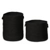 Colonial Mills Clean & Dirty Woven 2 Braided Hamper Set, 17"x17"x22" /19"x19"x15", Black 2 Count view 1
