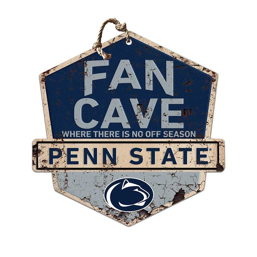 KH Sports Fan Penn State Nittany Lions Fan Cave Badge Sign, 20x20 Inches, Nittany Lions Decor for Dorm Room, Bedroom, Fan Cave, Living Room; Display Your Team Spirit with This Unique Penn State Nittany Lions Wall Art
