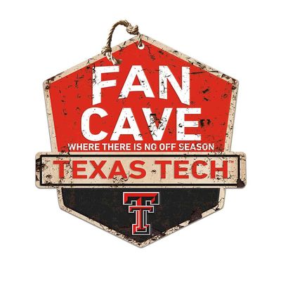 KH Sports Fan Texas Tech Red Raiders Fan Cave Badge Sign, 20x20 Inches, Red Raiders Decor for Dorm Room, Bedroom, Fan Cave, Living Room; Display Your Team Spirit with This Unique Texas Tech Red Raiders Wall Art