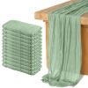 12 Pack Cheesecloth Table Runner, Runner Gauze Boho Wedding Decor Romantic Table Runner for Wedding Birthday Party(35" x 118") (Sage Green) view 1