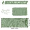 12 Pack Cheesecloth Table Runner, Runner Gauze Boho Wedding Decor Romantic Table Runner for Wedding Birthday Party(35" x 118") (Sage Green) view 2