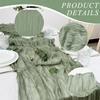12 Pack Cheesecloth Table Runner, Runner Gauze Boho Wedding Decor Romantic Table Runner for Wedding Birthday Party(35" x 118") (Sage Green) view 3