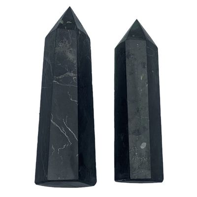 WGPHD Quartz Decoration 1PC Crystal Tower Crafts Natural Shungite Hand Made Point for Decoration (Size : 6-7CM)