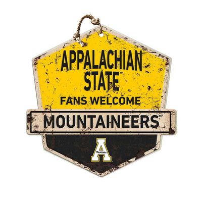 KH Sports Fan Appalachian State Mountaineers Fans Welcome Badge Sign, 20x20 Inches, Mountaineers Decor for Dorm Room, Bedroom, Fan Cave, Living Room; Display Your Team Spirit with This Unique Appalachian State Mountaineers Wall Art
