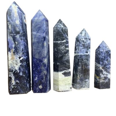 WGPHD Quartz Decoration 1PC Natural Crystal Tower Pole Point Sodalite Tower can be Used for Home Decoration (Size : 9-10CM)
