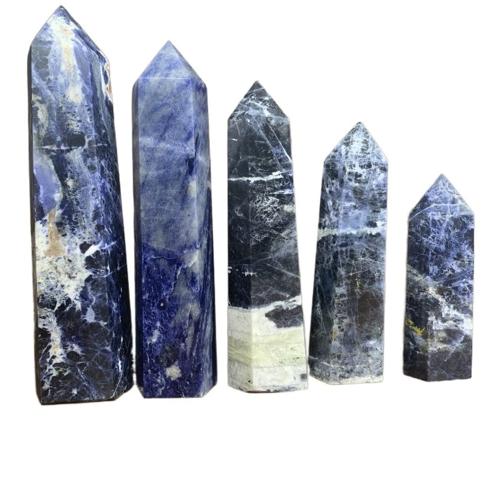 WGPHD Quartz Decoration 1PC Natural Crystal Tower Pole Point Sodalite Tower can be Used for Home Decoration (Size : 9-10CM)