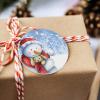 First Christmas Ornament 2022, Christmas Snowman Ceramic Hanging Christmas Tree Decorations, Winer Snowflake White Xmas Tree Blue Wedding Gifts for Couple, Round, 3" view 3