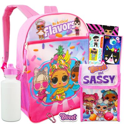 LOL Surprise Backpack and Lunch Bag Set for Girls School Bundle + More