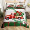Christmas Kids Bedding Set Christmas Tree Racing Car Duvet Cover for Boys Children Teens Bedroom Decor Snowflake Xmas Theme Comforter Cover Set New Year Bedspread Cover King Size with 2 Pillow Case view 1