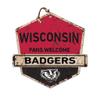 KH Sports Fan Wisconsin Badgers Welcome Badge Sign, 20x20 Inches, Decor for Dorm Room, Bedroom, Fan Cave, Living Room; Display Team Spirit With This Unique Wall Art view 1